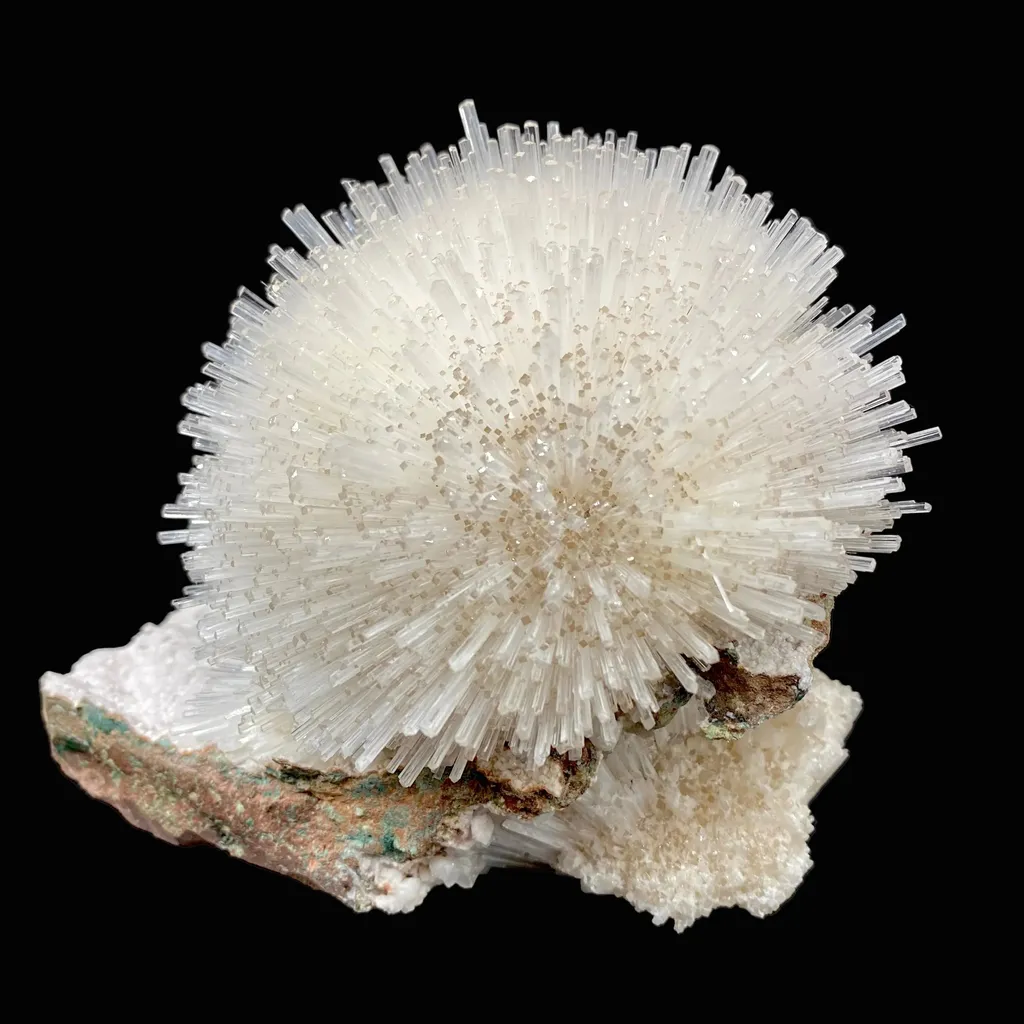 Mesolite on Mordenite Natural Mineral Specimen – Rare White Zeolite Spray from India - image 4
