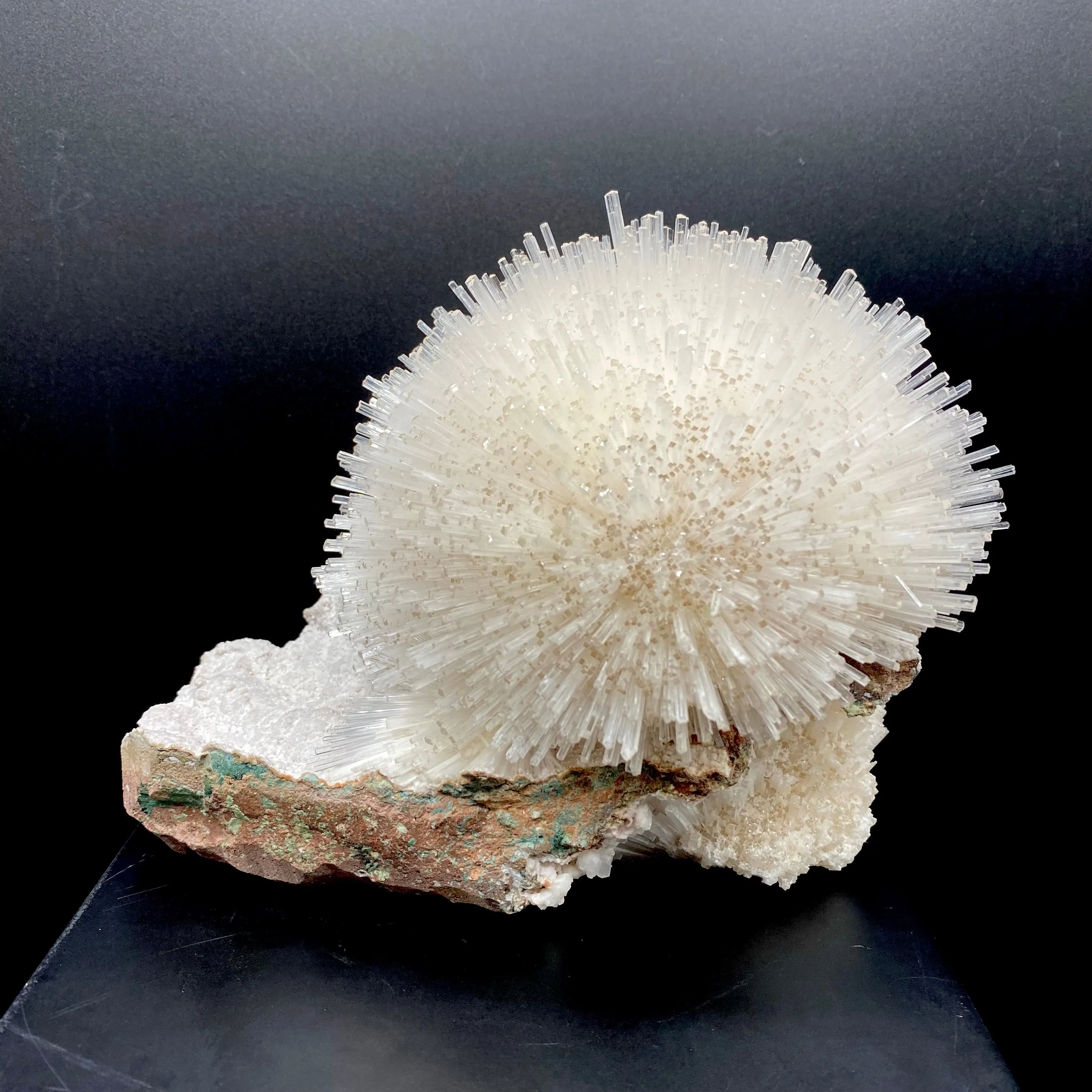 Mesolite on Mordenite Natural Mineral Specimen – Rare White Zeolite Spray from India - image 1