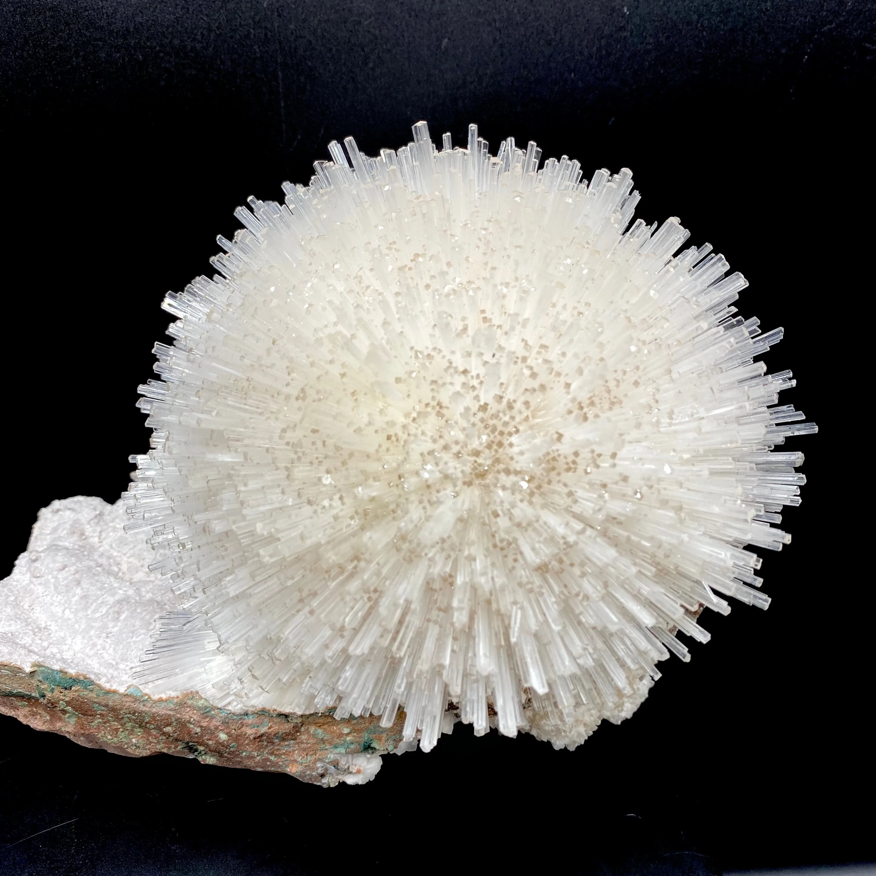 Mesolite on Mordenite Natural Mineral Specimen – Rare White Zeolite Spray from India - image 3