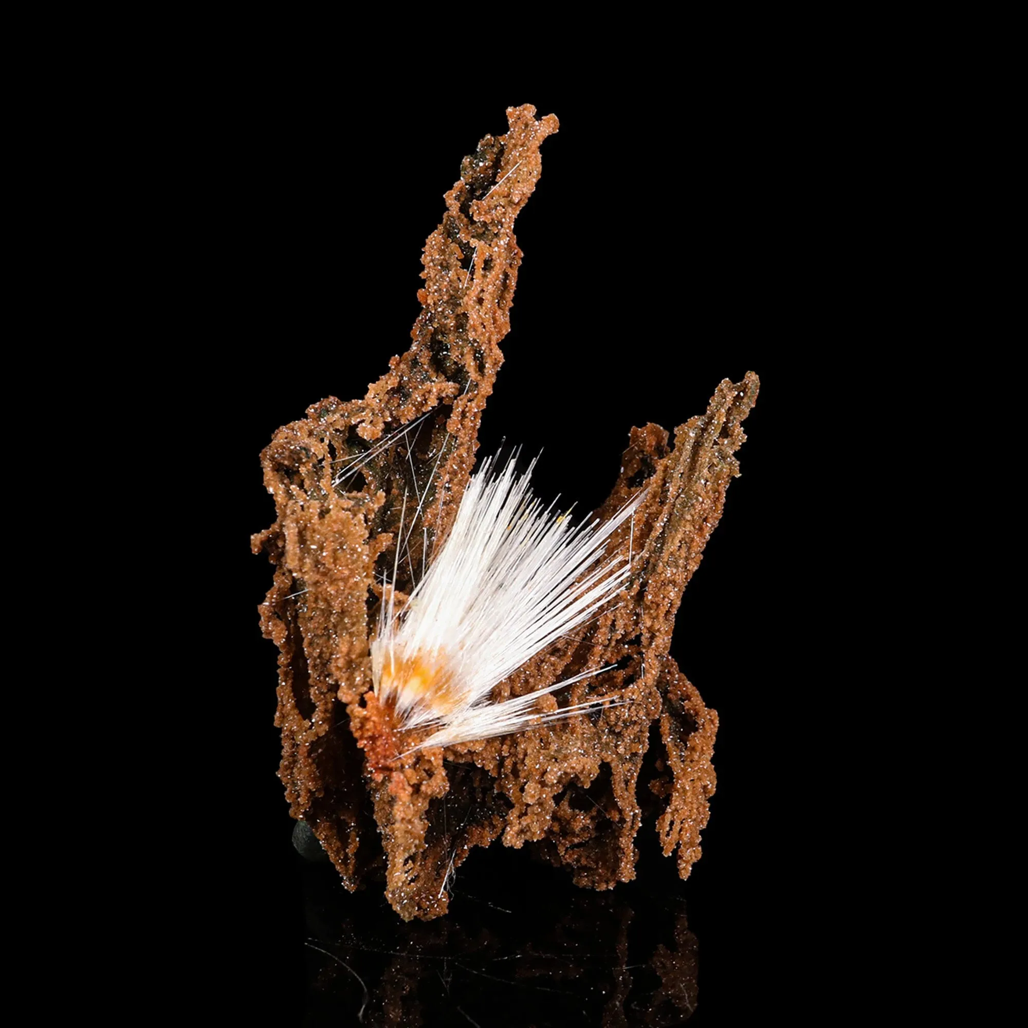 Mesolite spray with Sparkling Brown Chalcedony Natural Mineral Specimen - image 3