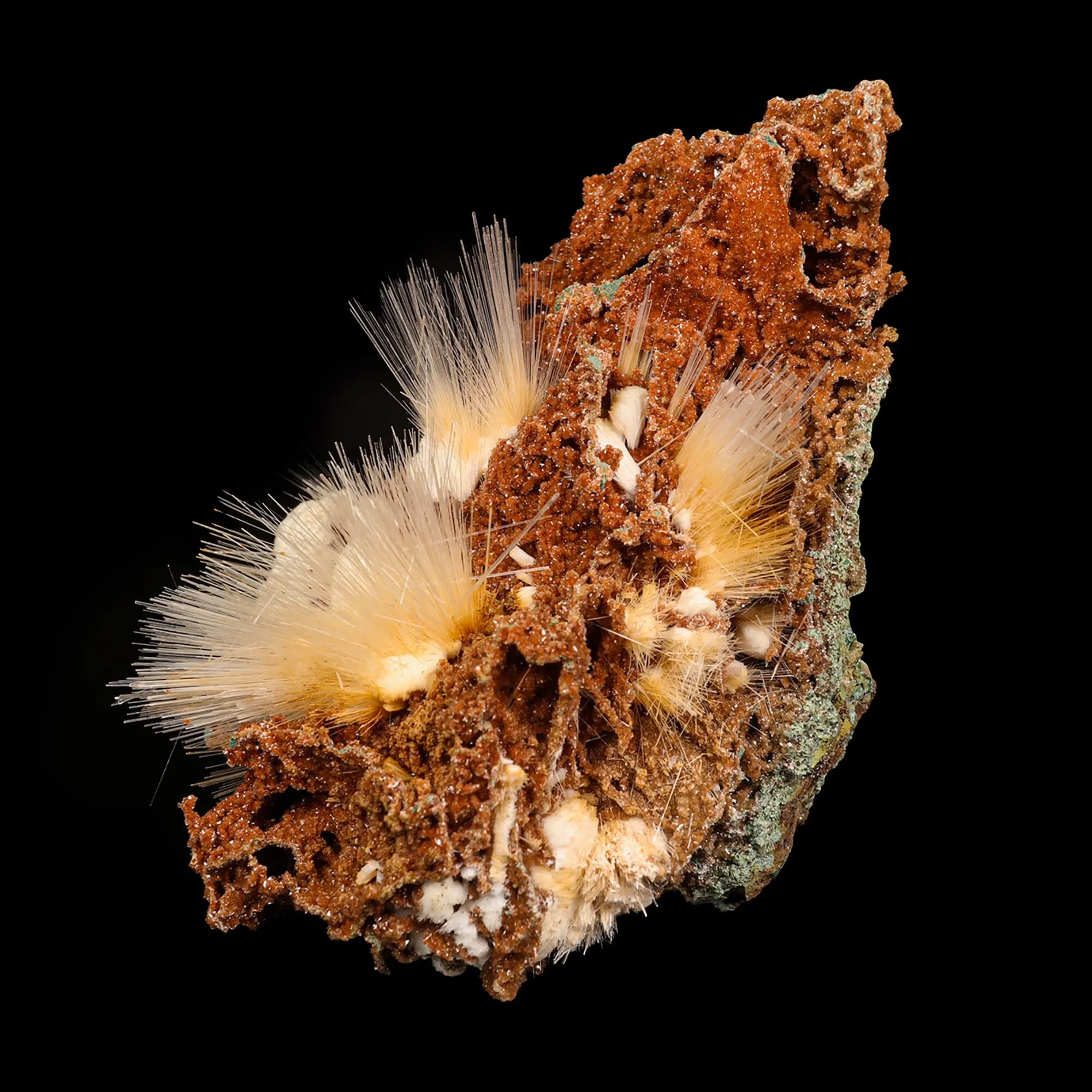 Mesolite spray with Sparkling Brown Chalcedony Natural Mineral Specimen - image 2