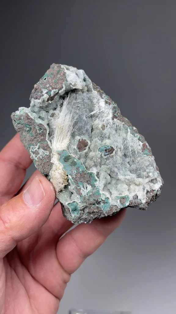Mesolite with Heulandite, Celadonite - image 2