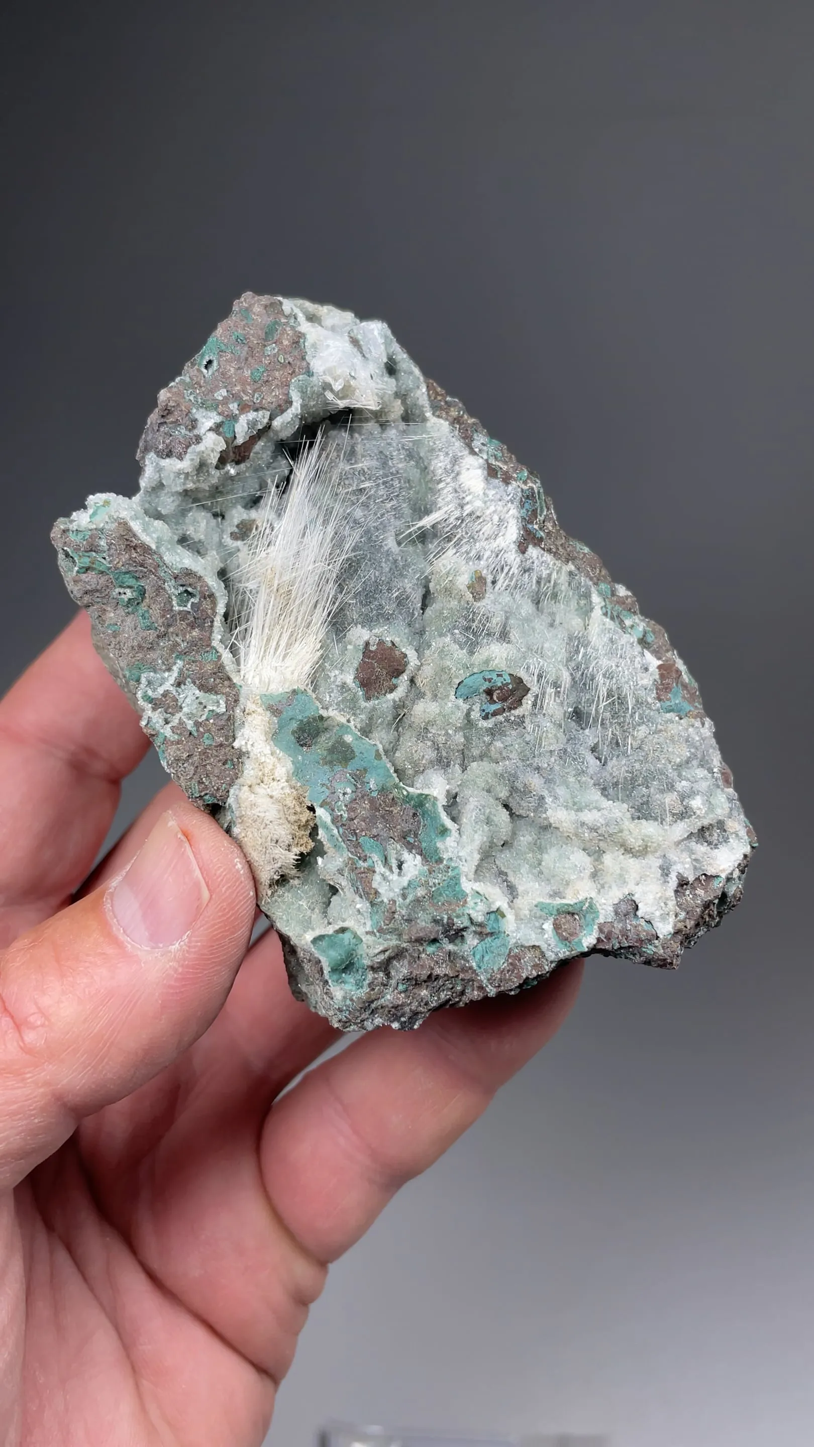 Mesolite with Heulandite, Celadonite - image 2