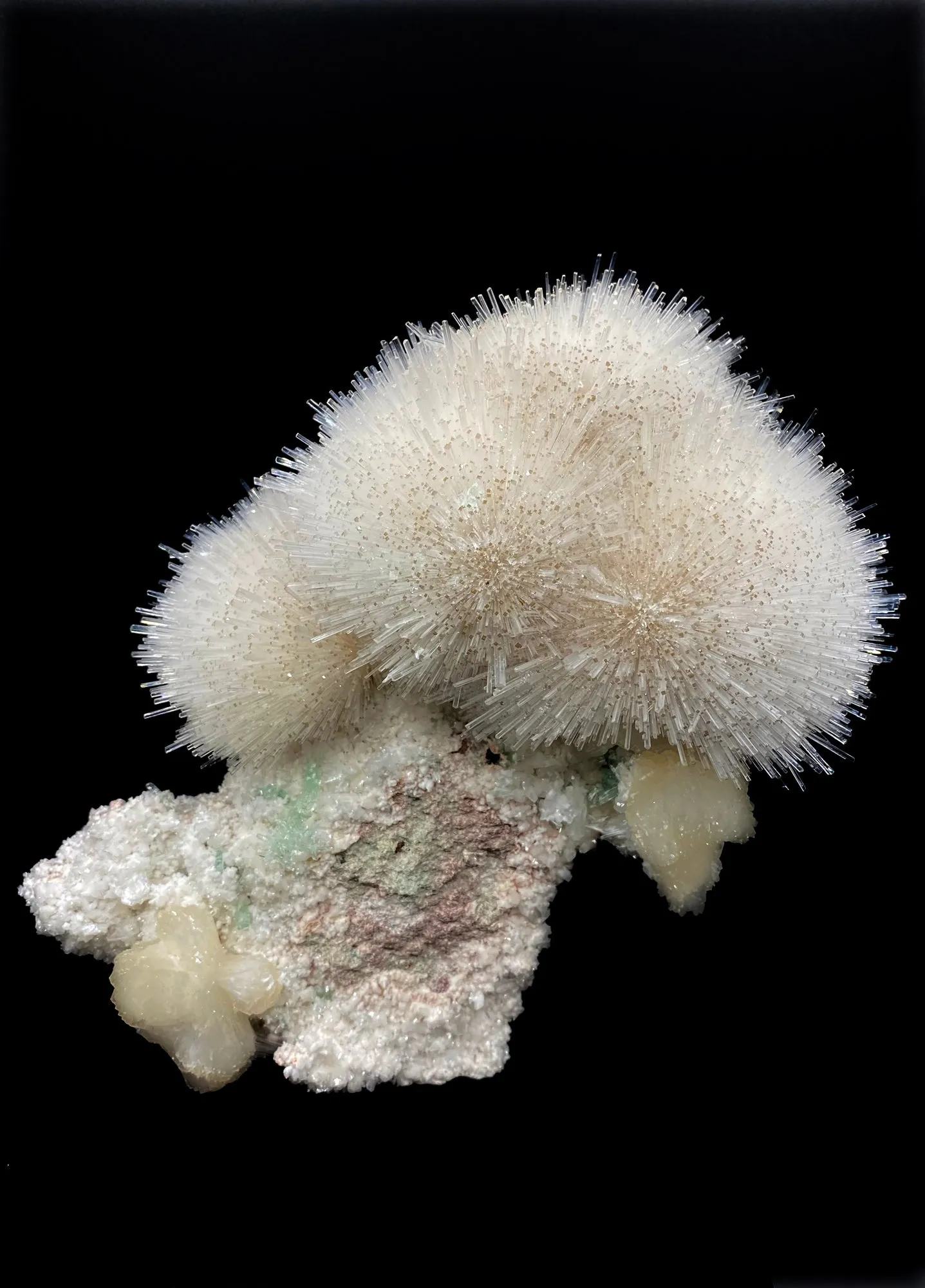Mesolite with Stilbite on Mordenite - Natural Mineral Specimen - image 5