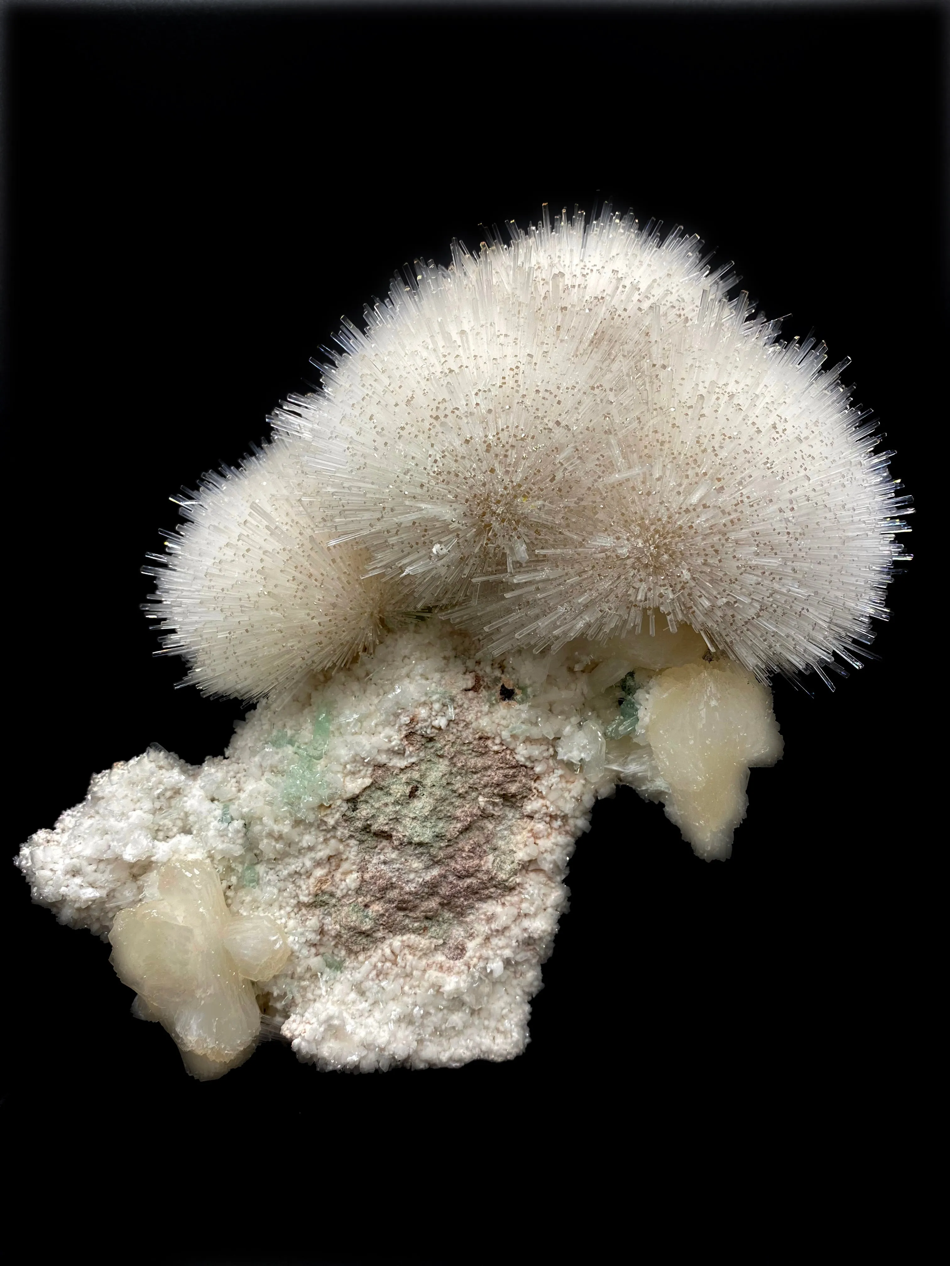 Mesolite with Stilbite on Mordenite - Natural Mineral Specimen - image 2