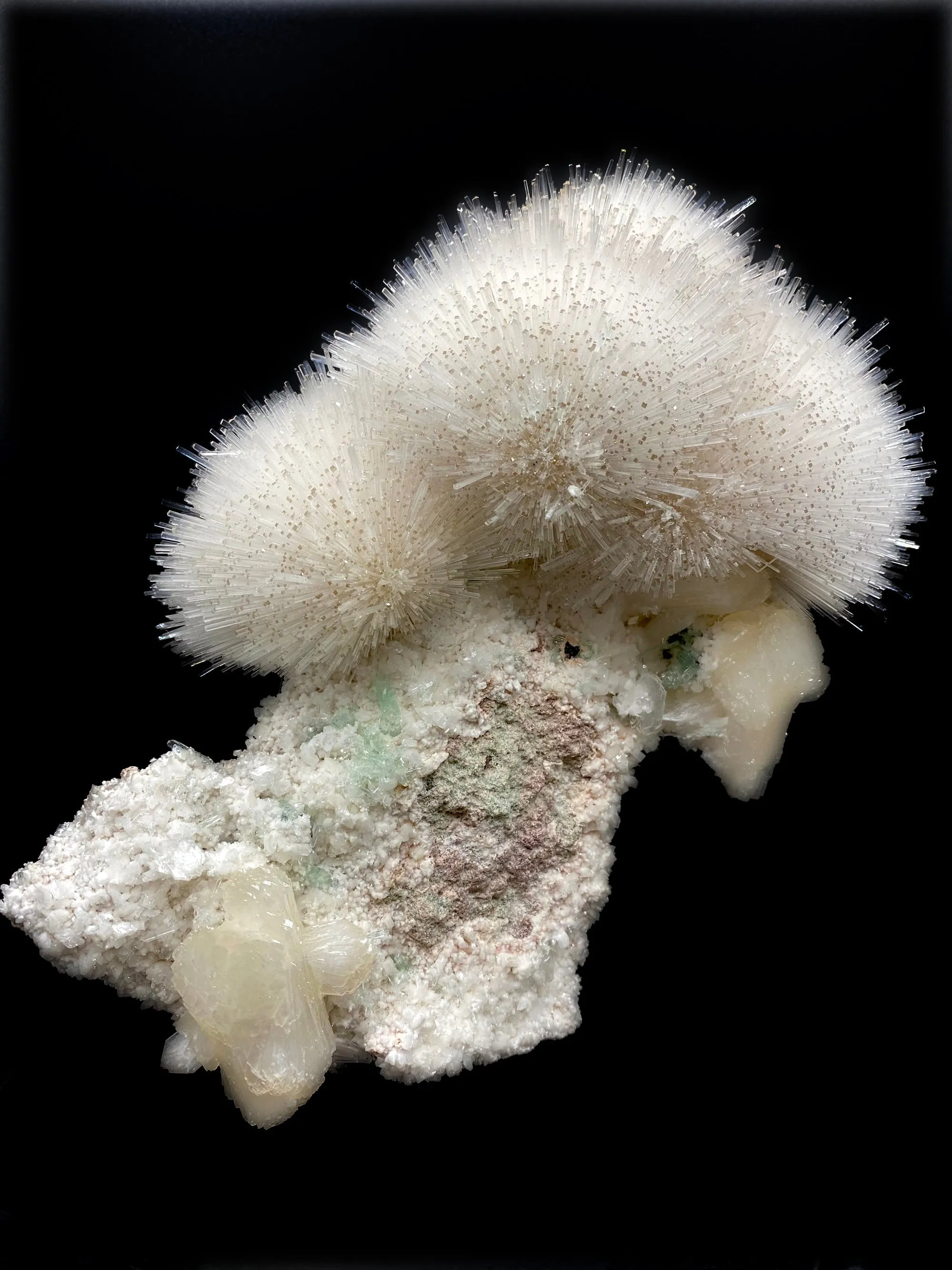 Mesolite with Stilbite on Mordenite - Natural Mineral Specimen - image 4