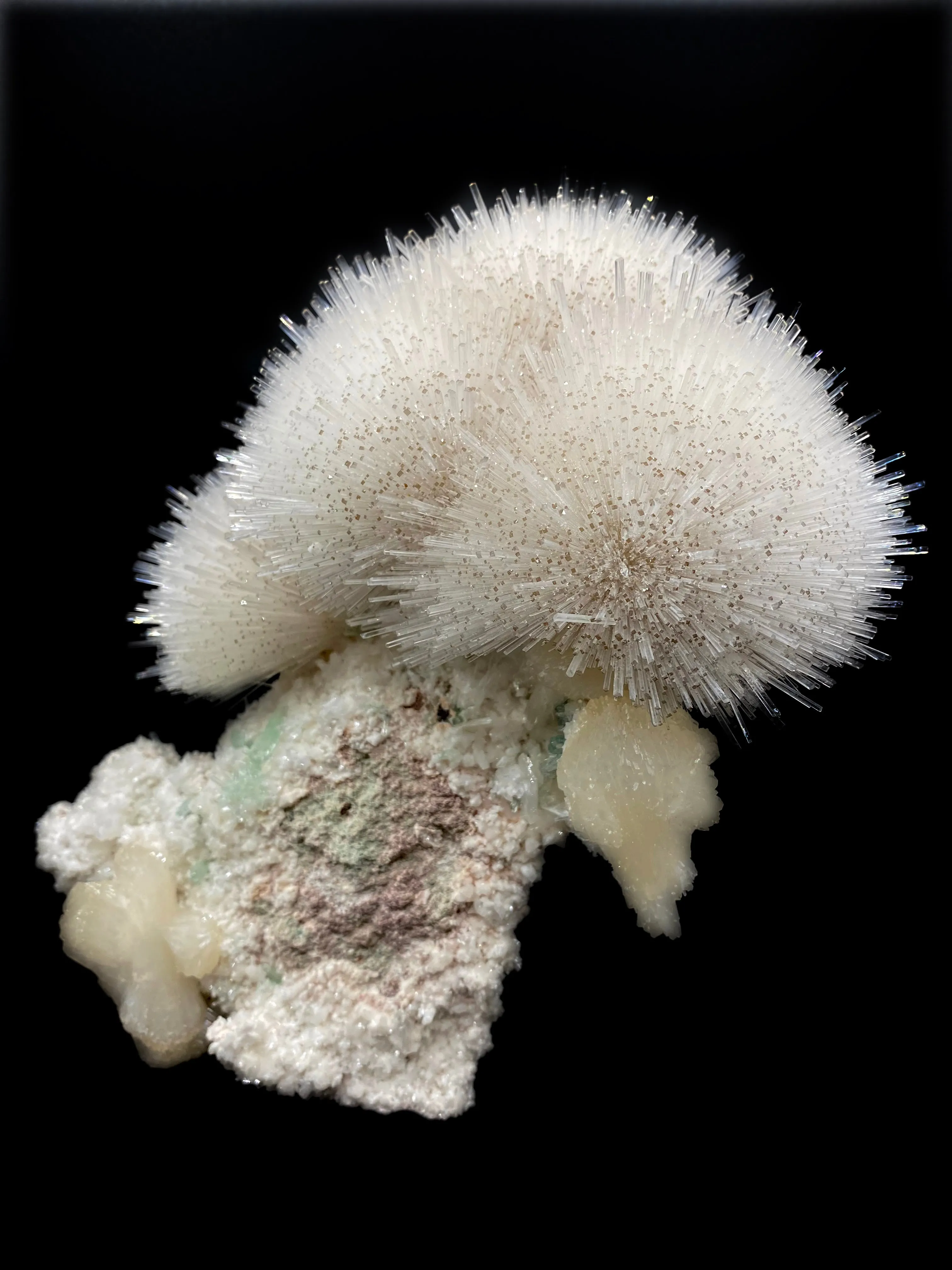 Mesolite with Stilbite on Mordenite - Natural Mineral Specimen - image 3