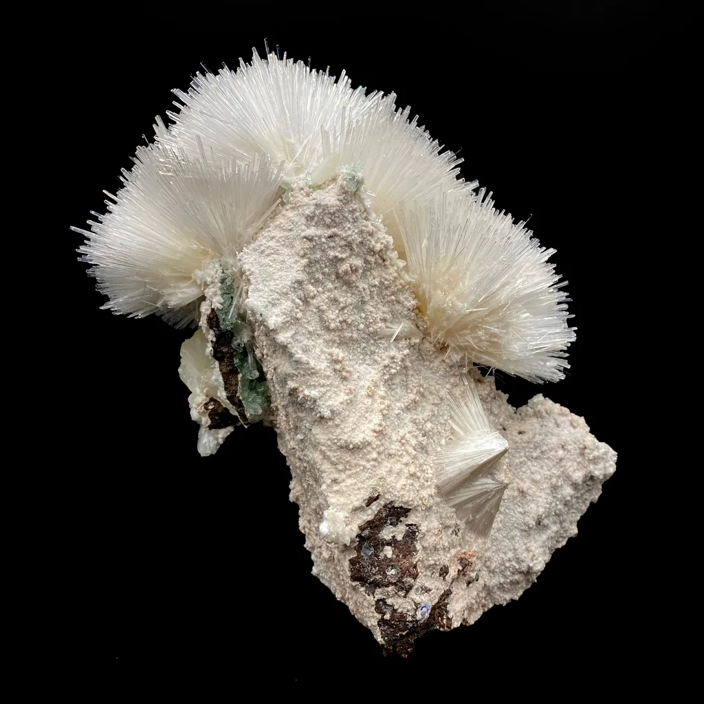 Mesolite with Stilbite on Mordenite - Natural Mineral Specimen - image 6