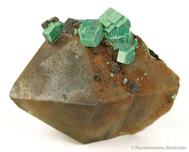 Metazeunerite on Smoky Quartz image