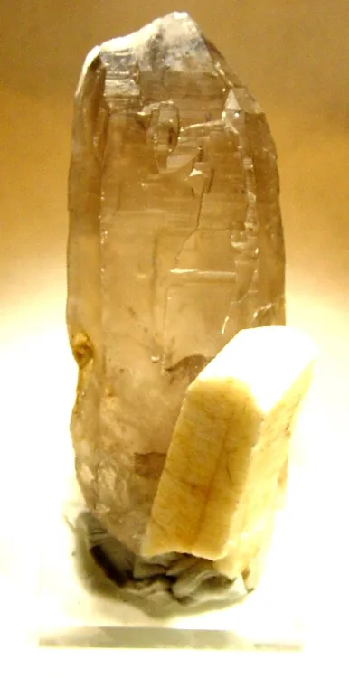 Microcline, Quartz (Var: Smoky Quartz) image