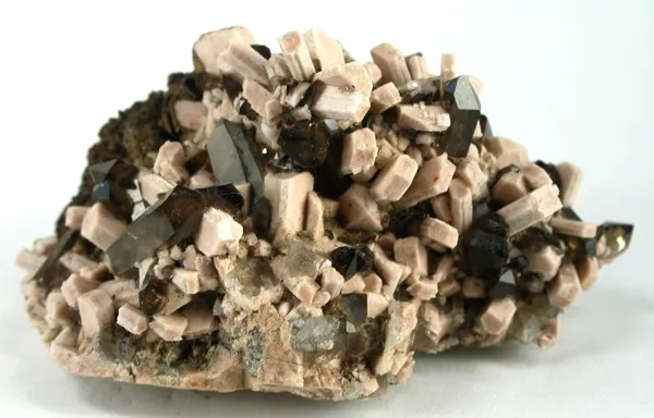 Microcline, Quartz (Var: Smoky Quartz), Albite image