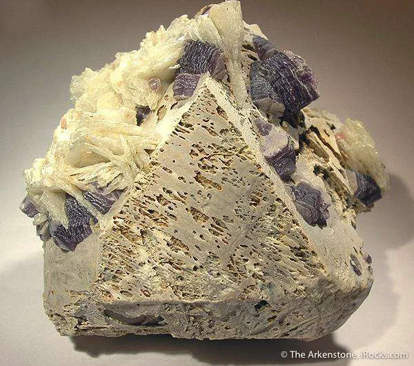 Microcline (Twinned) With Albite & Lepidolite image