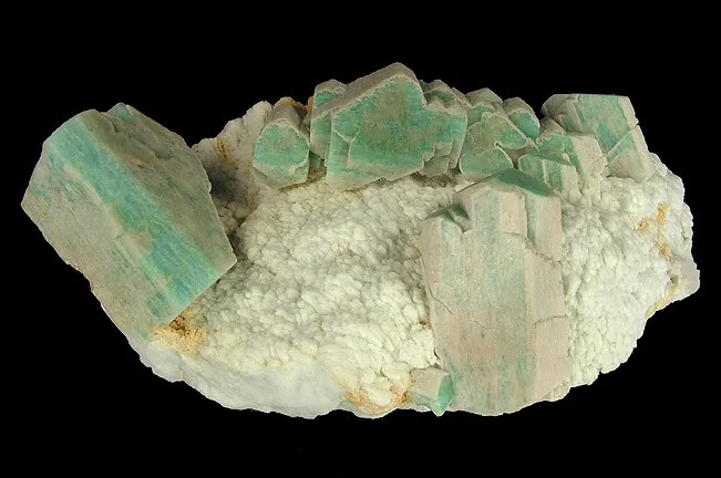 Microcline (Var: Amazonite), Albite image