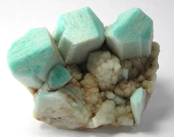 Microcline (Var: Amazonite), Albite - image 1