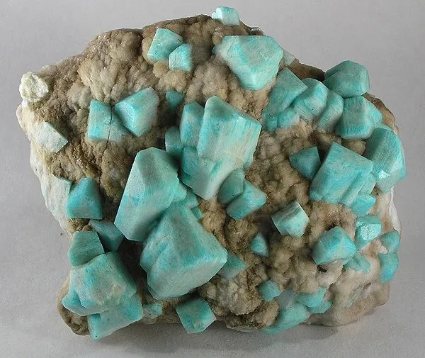 Microcline (Var: Amazonite), Albite image