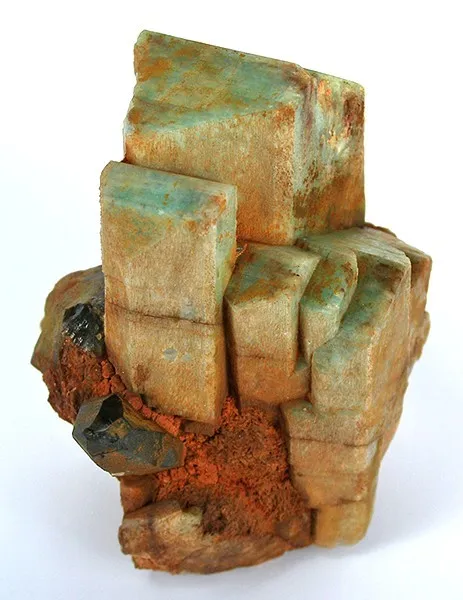 Microcline (Var: Amazonite), Quartz (Var: Smoky Quartz) image