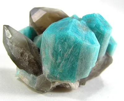 Microcline (Var: Amazonite), Quartz (Var: Smoky Quartz) - image 1