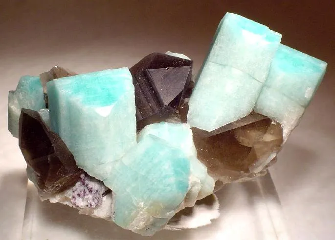 Microcline (Var: Amazonite), Quartz (Var: Smoky Quartz) - image 1