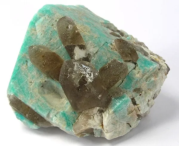 Microcline (Var: Amazonite), Quartz (Var: Smoky Quartz) - image 1