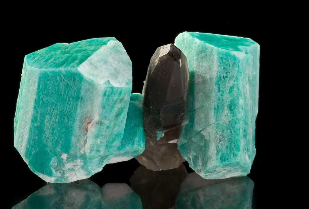 Microcline, Var Amazonite & Smoky Quartz - image 3