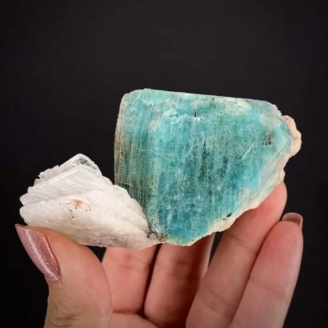 Microcline var. Amazonite with Albite - image 1
