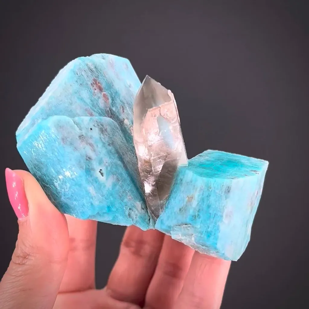 Microcline var. Amazonite with Quartz var. Smoky image