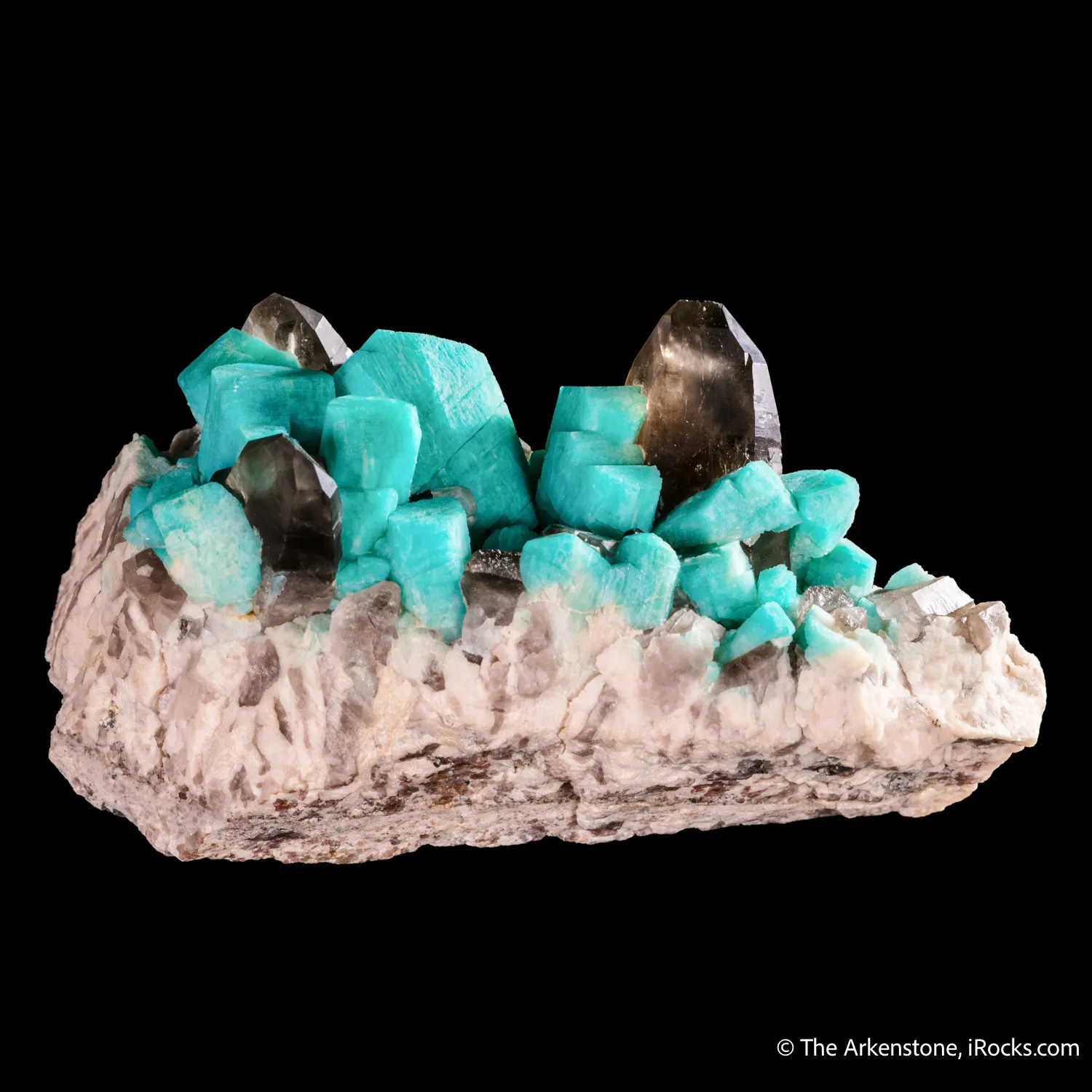 Microcline var. Amazonite with Smoky Quartz - image 1