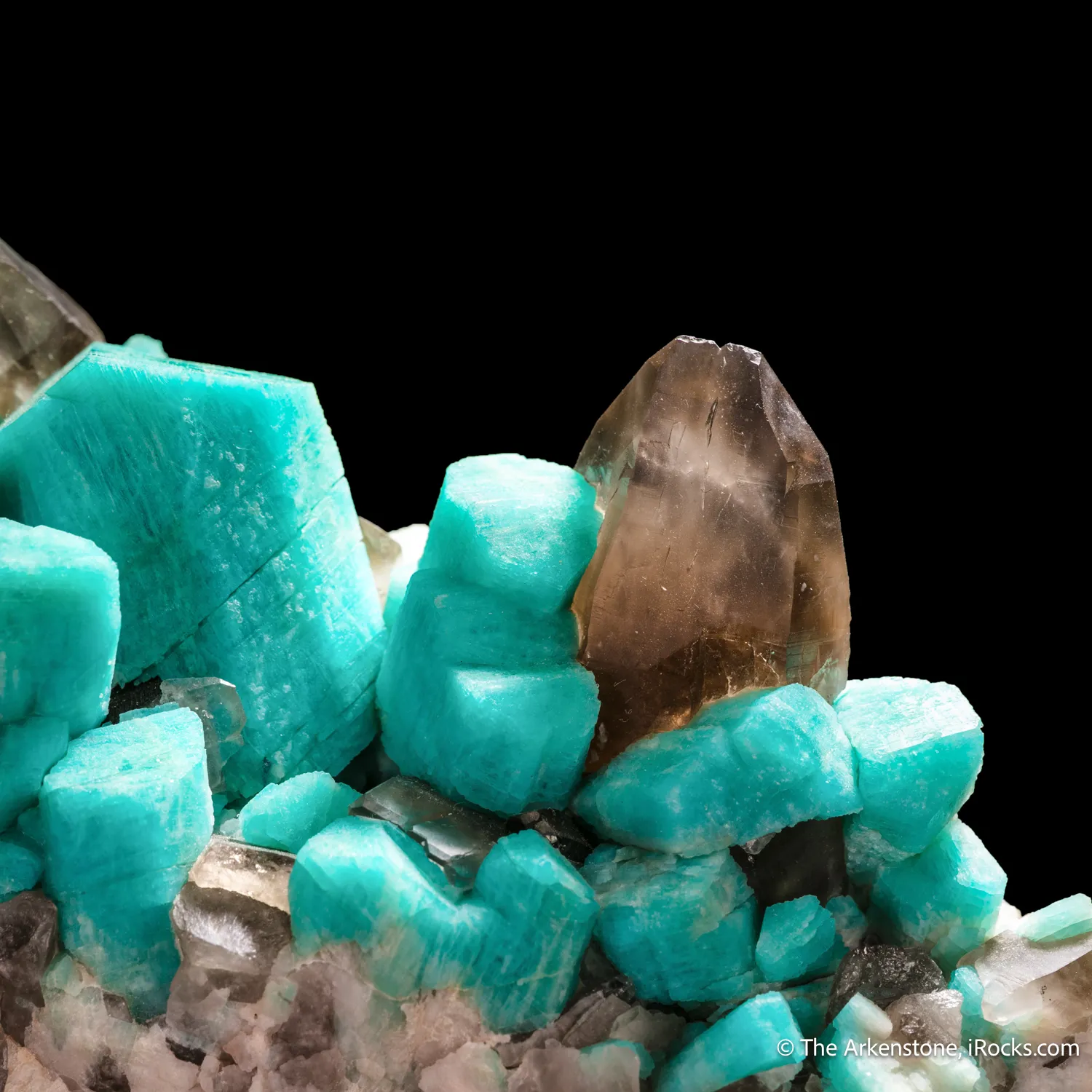 Microcline var. Amazonite with Smoky Quartz - image 5