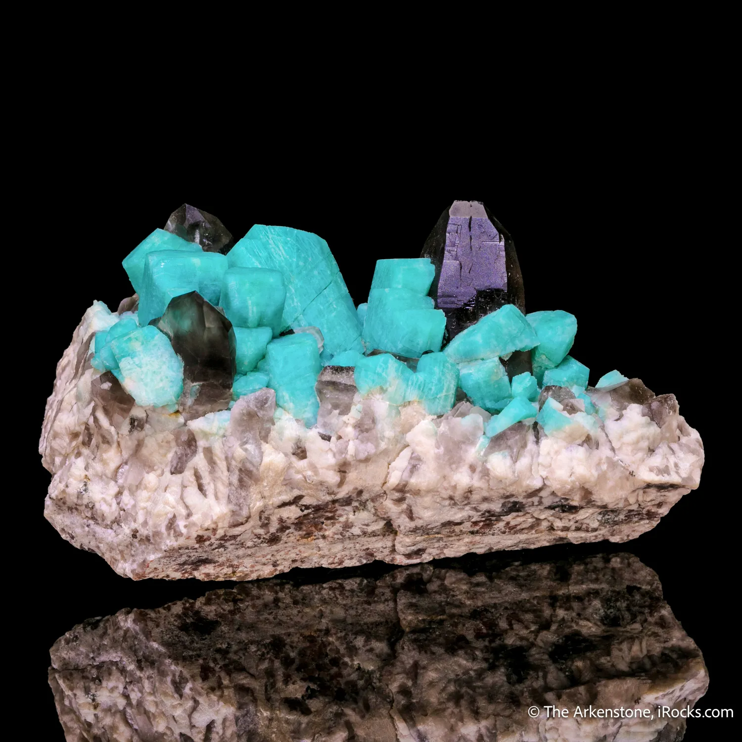 Microcline var. Amazonite with Smoky Quartz - image 4
