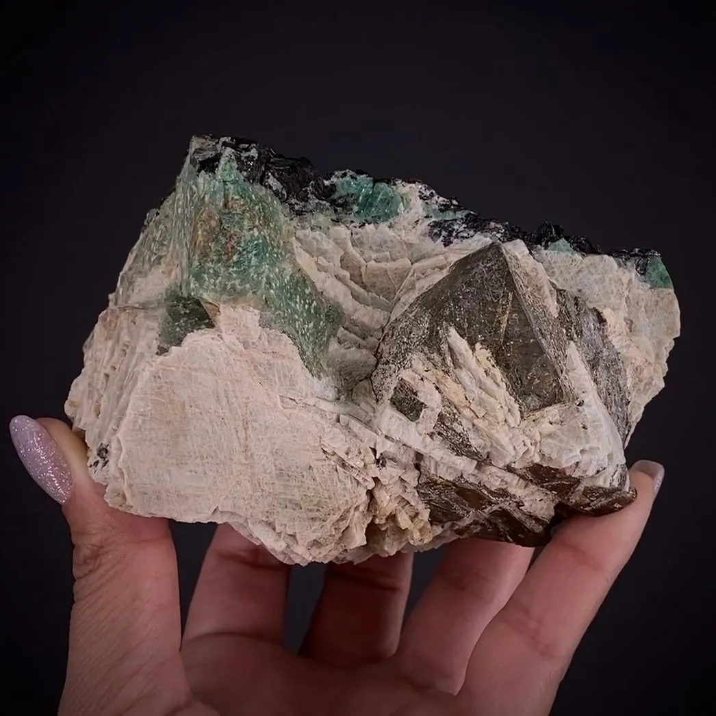 Microlite (Plumbian) with Albite, Amazonite and Biotite - image 2