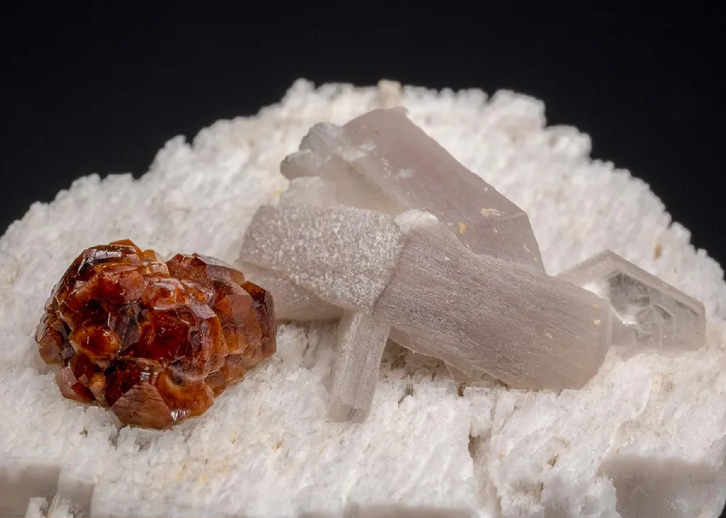 Microlite with Lepidolite on Microcline image