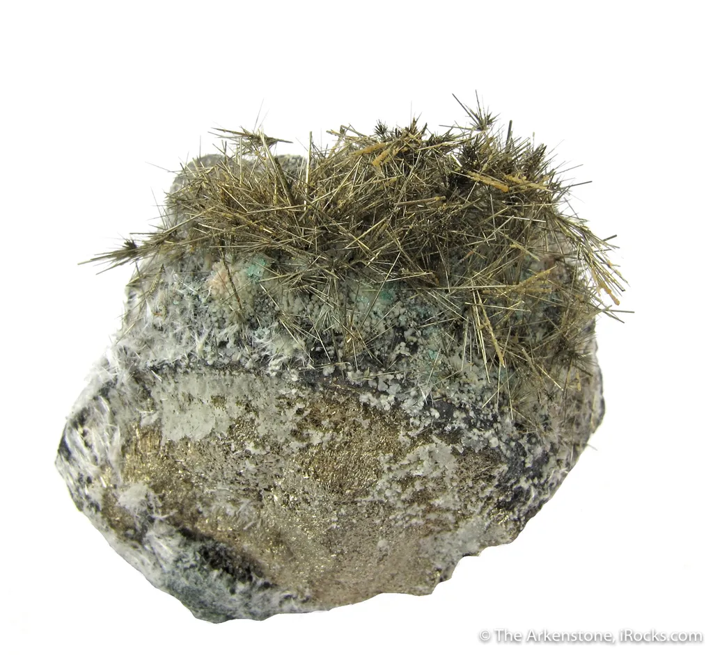 Millerite and Calcite on Pyrite - image 4