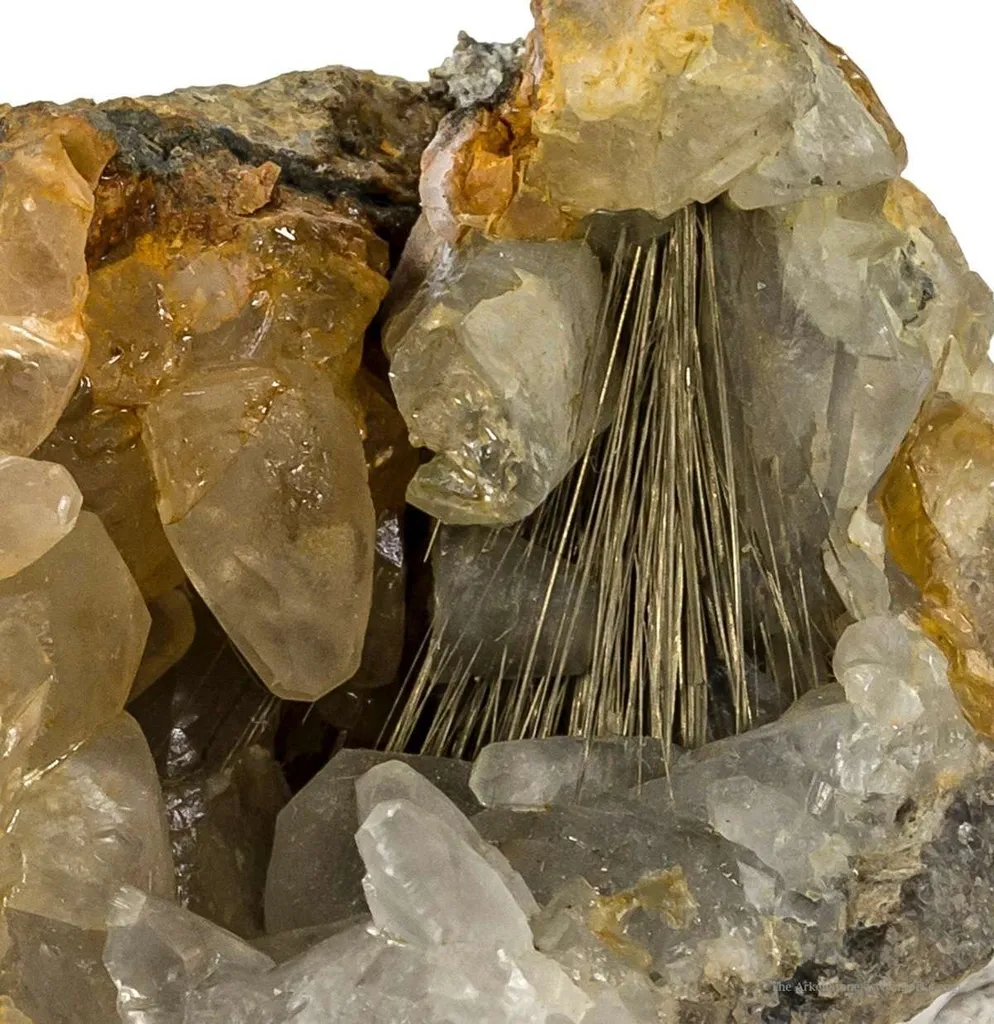 Millerite in Calcite Geode - image 2