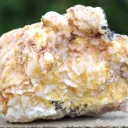 Mimetite & Calcite - 465 grams - Potosí Mine, Santa Eulalia Mining District, Chihuahua, Mexico - image 1