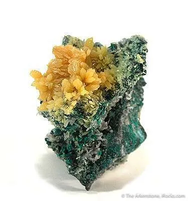 Mimetite on Quartz and Tennantite image