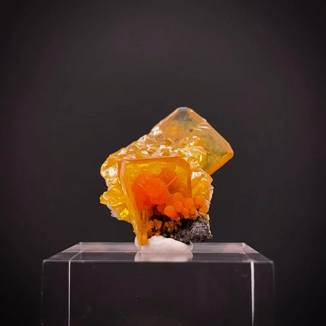 Mimetite on Wulfenite (book cover piece) - image 2