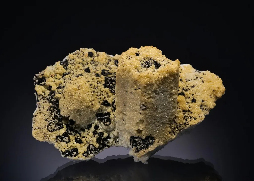 Mimetite partial pseudomorph after Aragonite var. Tarnowitzite image