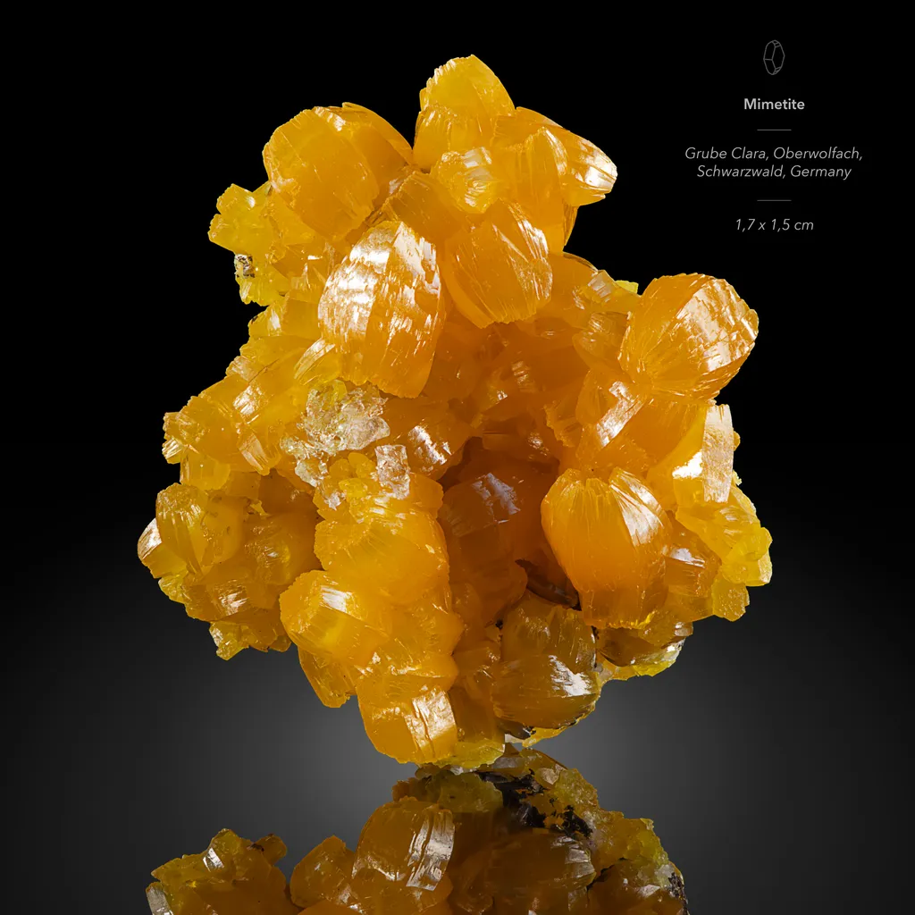 Mimetite with fluorite from Grube Clara, Oberwolfach, Baden-Württemberg, Germany image