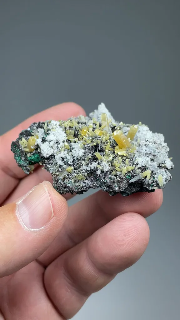 Mimetite with Malachite, Quartz - image 2