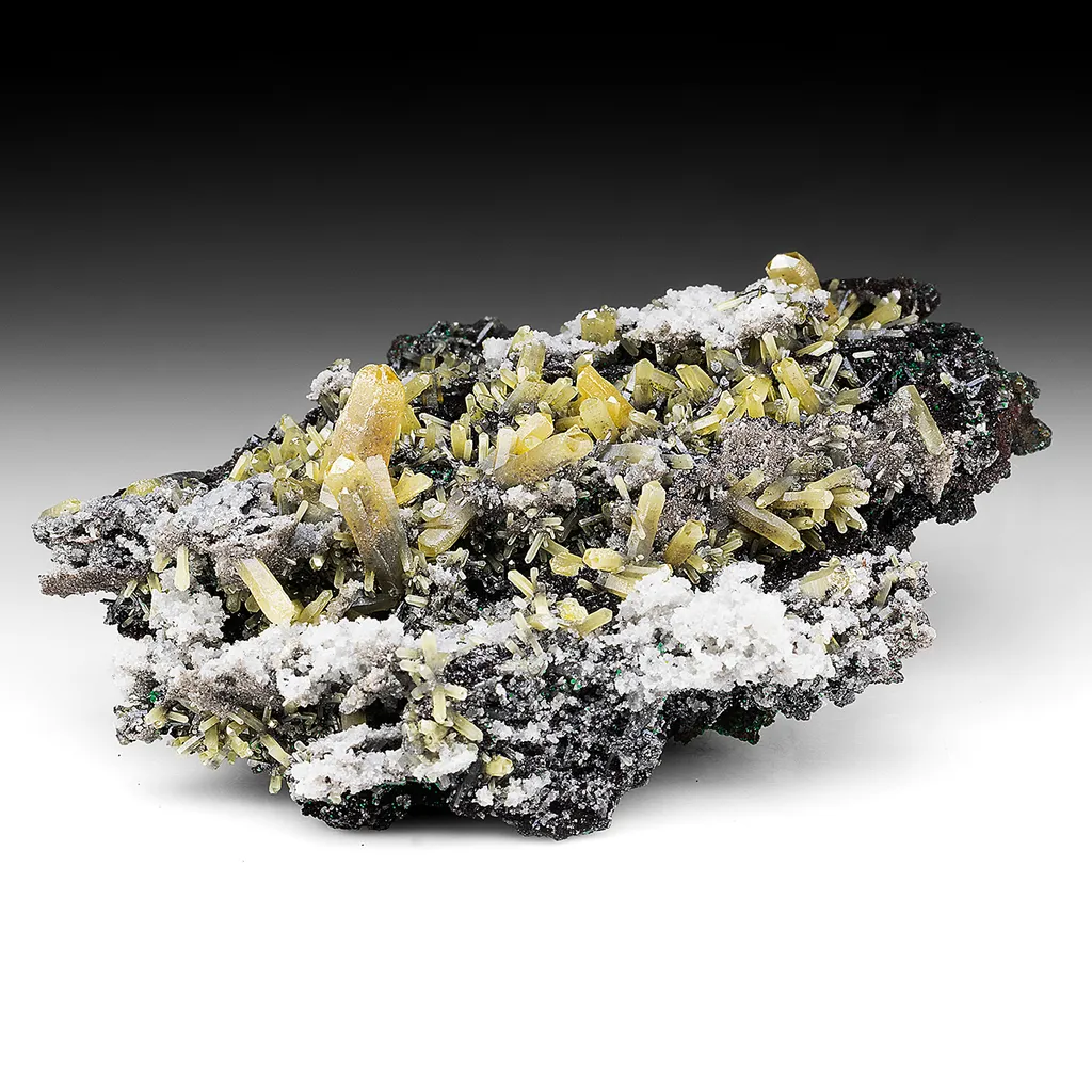 Mimetite with Malachite, Quartz image