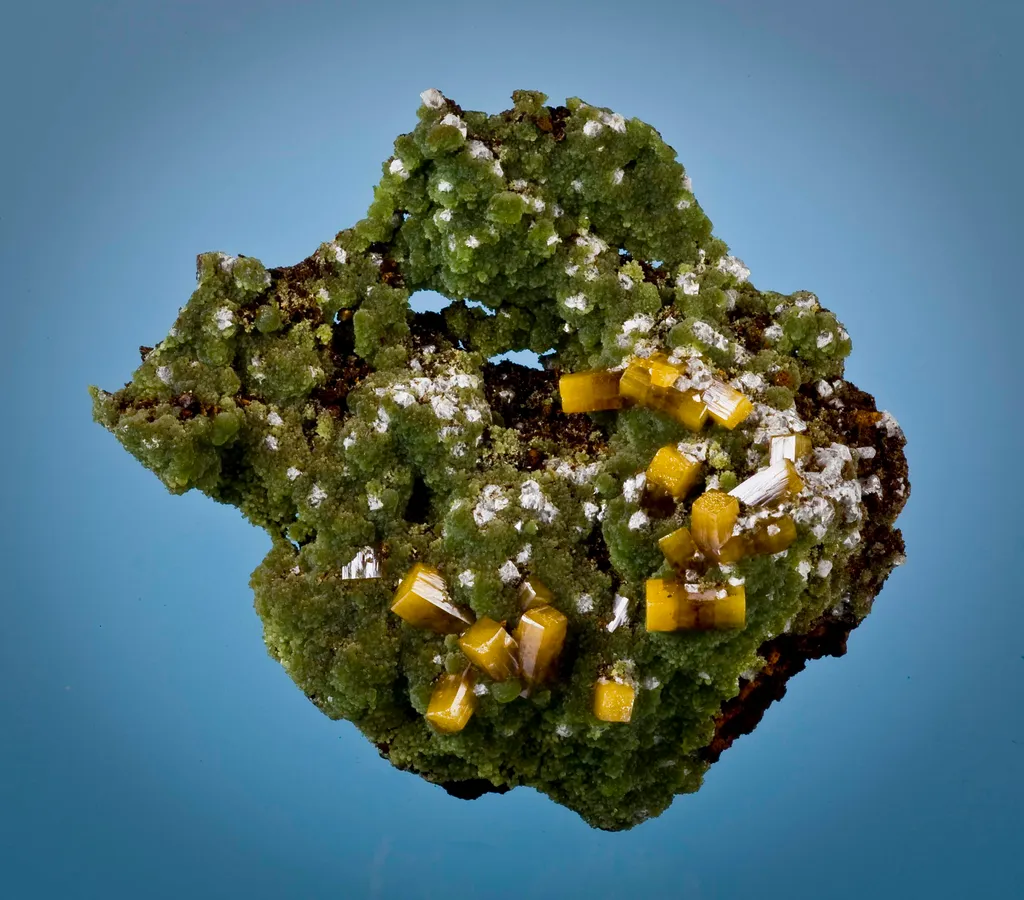 Mimetite With Wulfenite and Calcite image