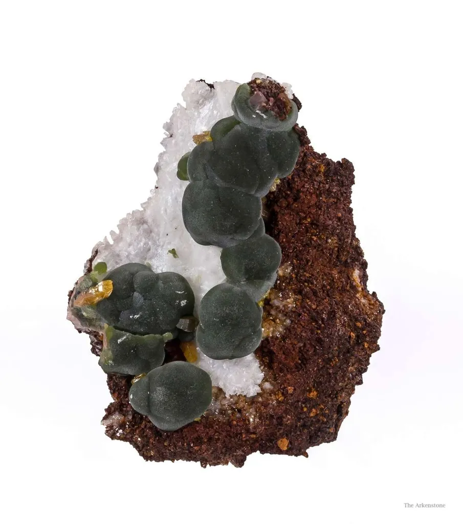 Mimetite With Wulfenite on Calcite image