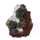 Mimetite With Wulfenite on Calcite - image 1