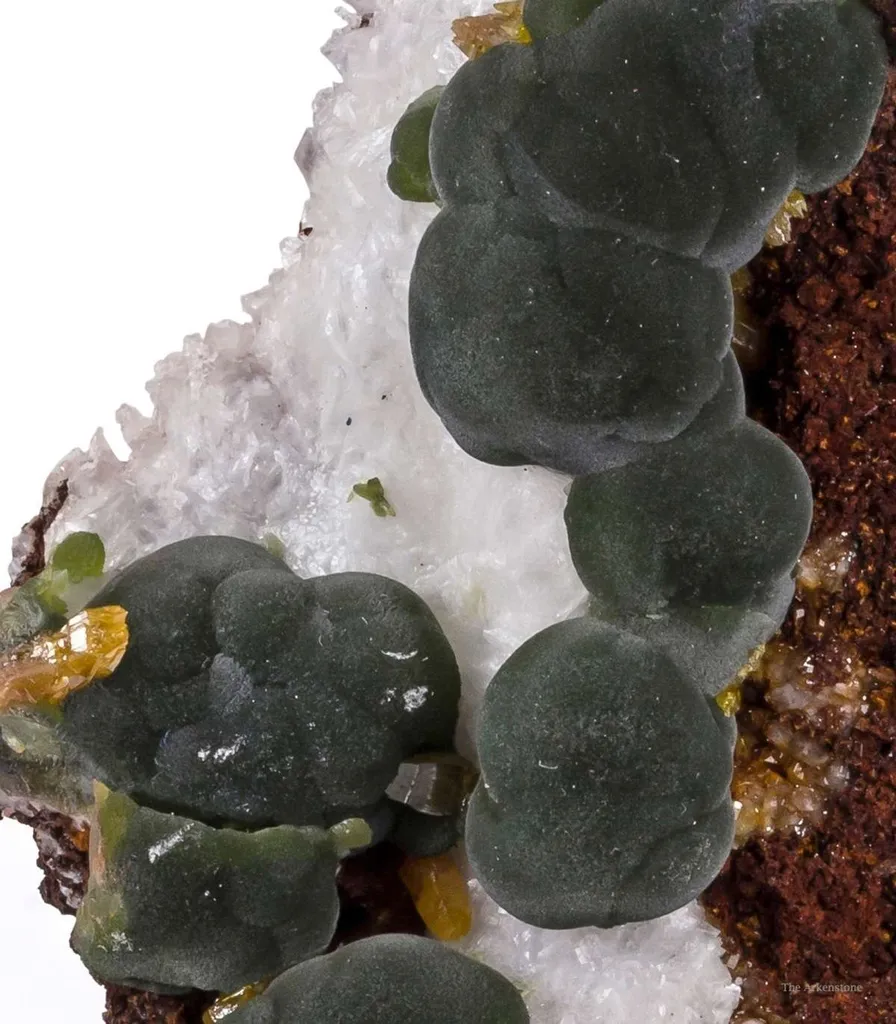 Mimetite With Wulfenite on Calcite - image 2