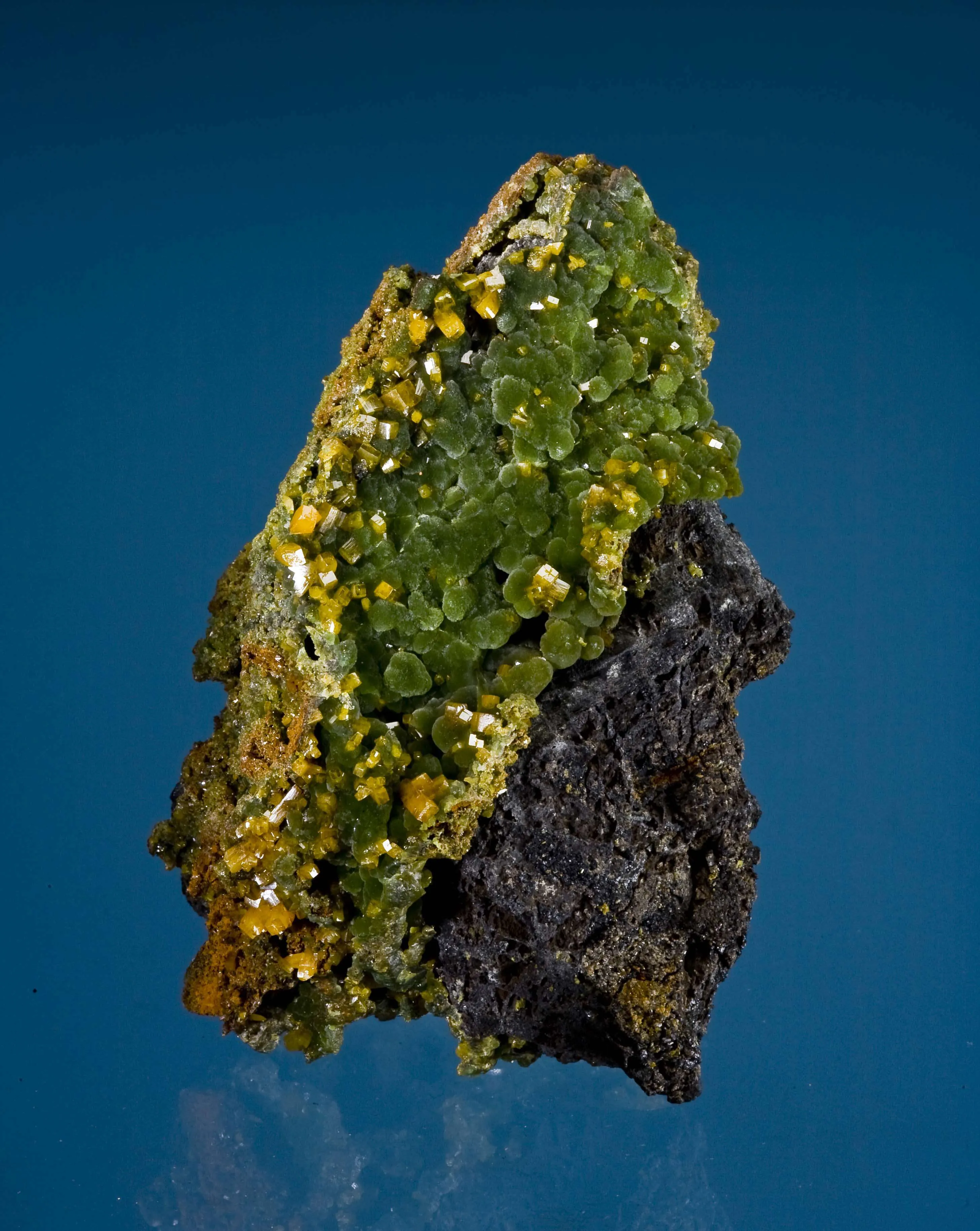 Mimetite With Wulfenite on Galena - image 1