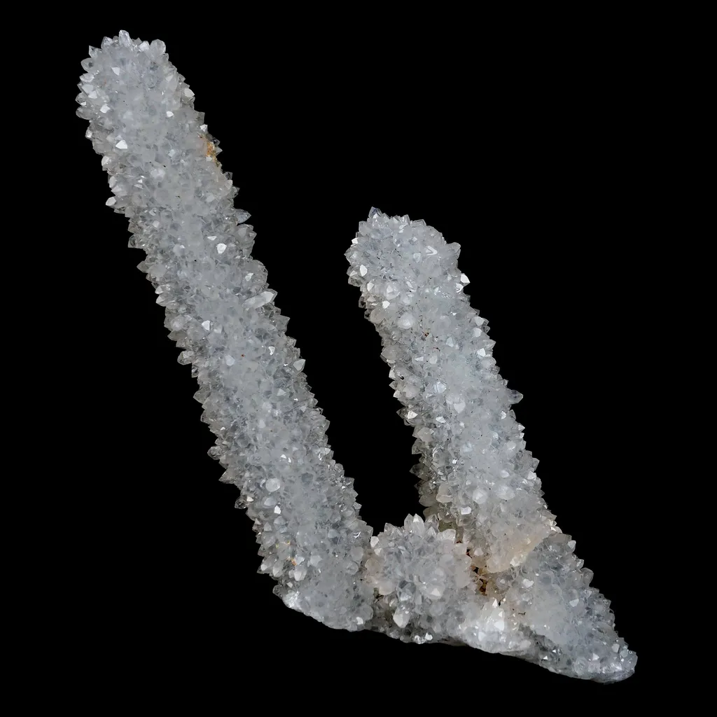 MM Quartz Sparkling Twin Stalactites Geode Natural Mineral Specimen image