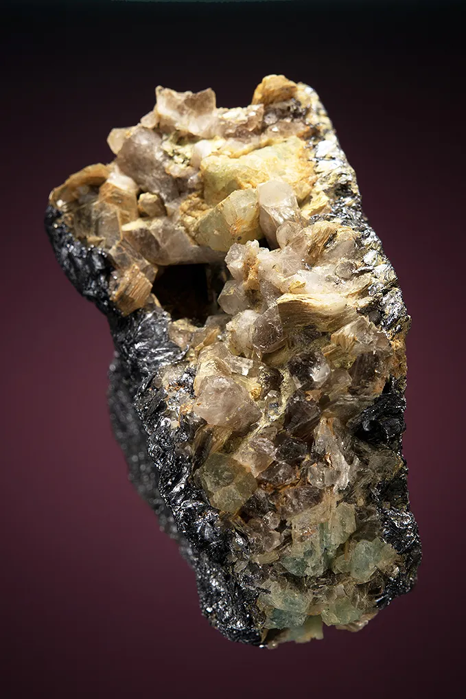 Molybdenite on Beryl var. Aquamarine - image 4