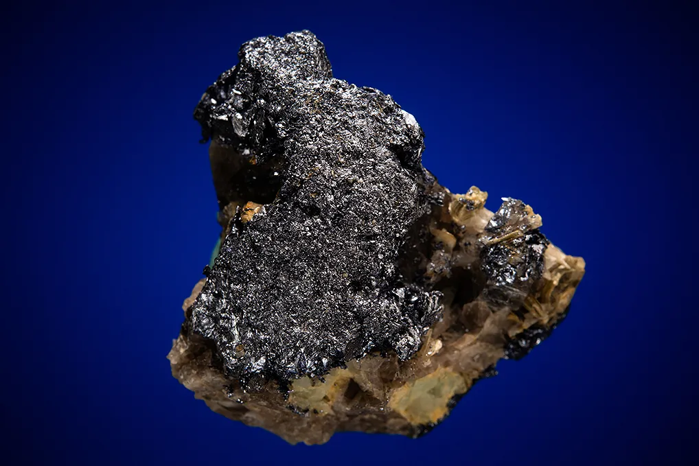 Molybdenite on Quartz and Beryl var. Aquamarine image