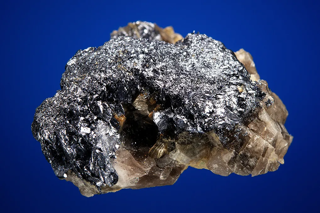 Molybdenite on Quartz and Beryl var. Aquamarine - image 2