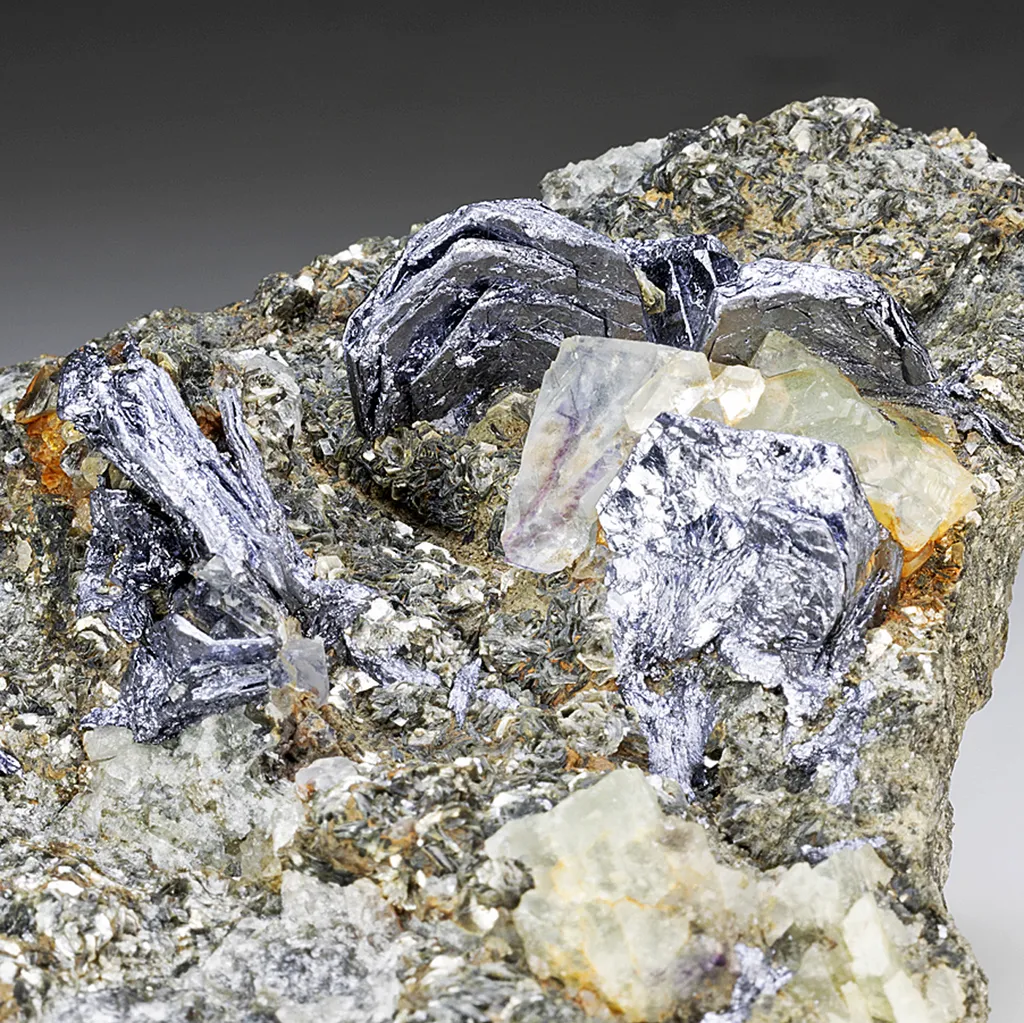 Molybdenite with Fluorite image